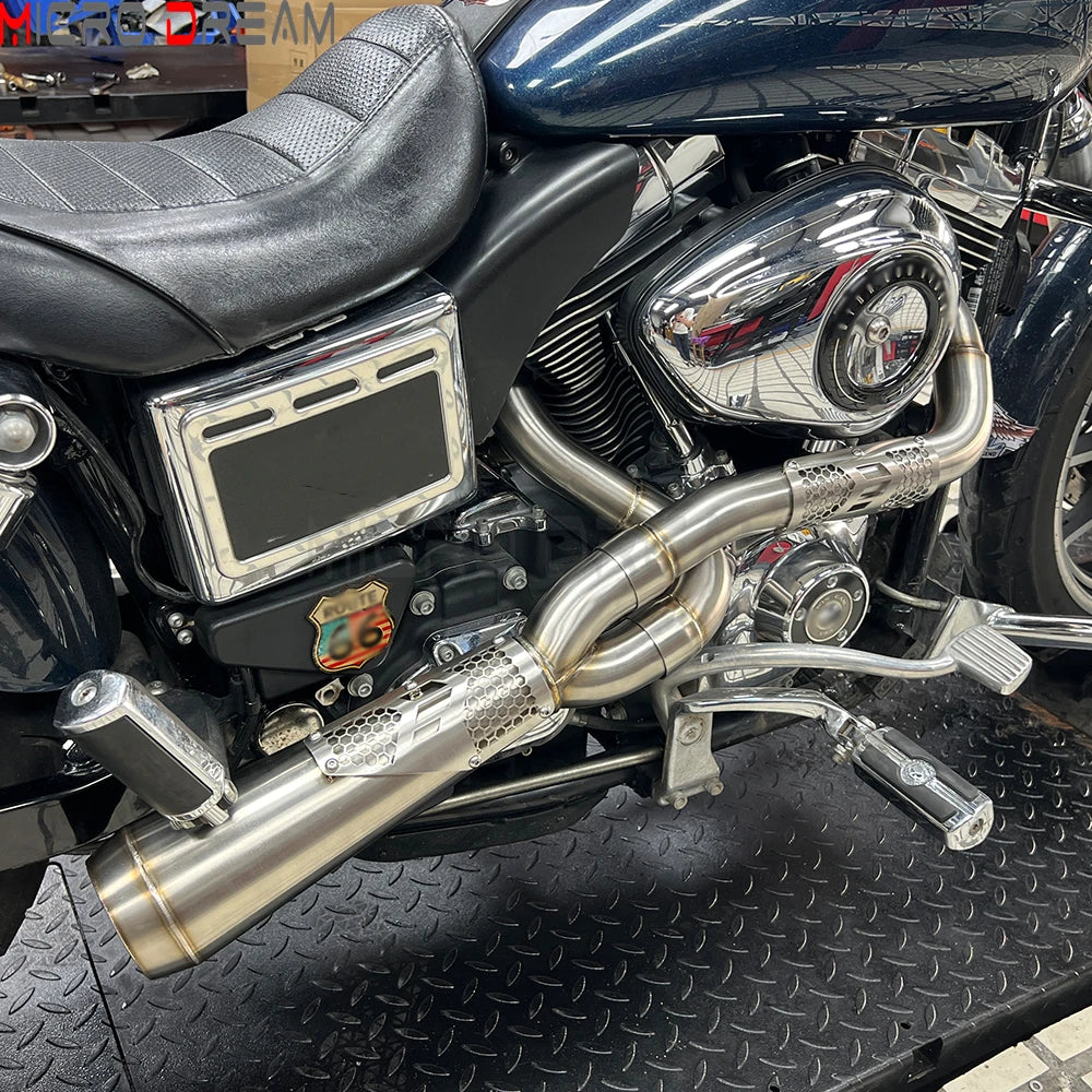 Échappement 2 en 1 inox pour Harley Dyna - vue 6