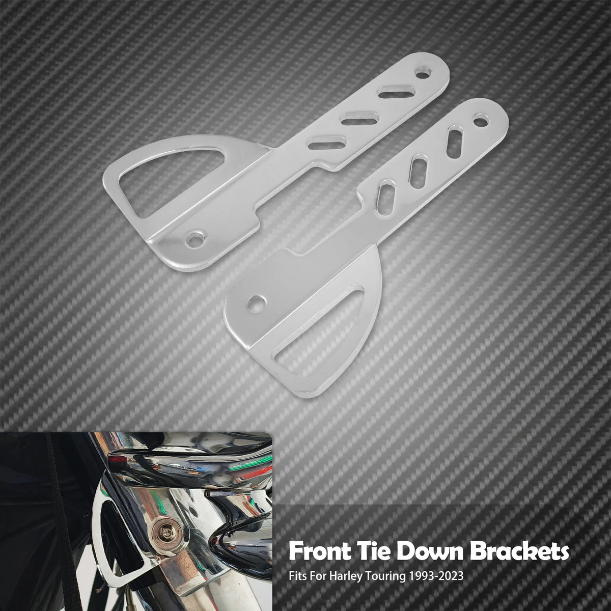 Supports avant d'arrimage de fourche (tie down) - Harley Touring Road King, Electra Street Glide, Ultra Limited 1993-2023 – photo 7/8
