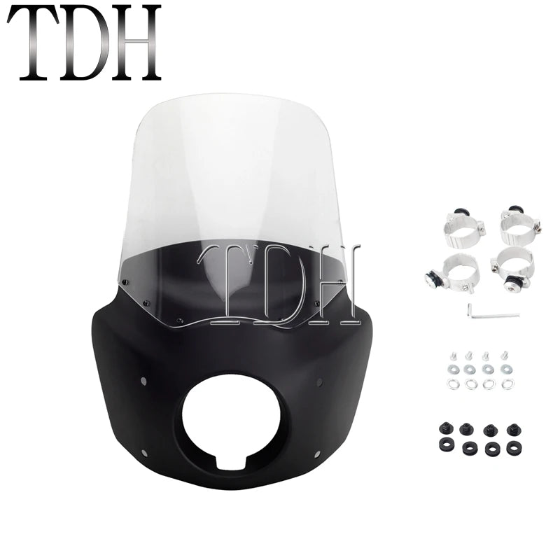 Carénage phare noir avec pare-brise pour Harley-Davidson Dyna Wide Glide - vue 12