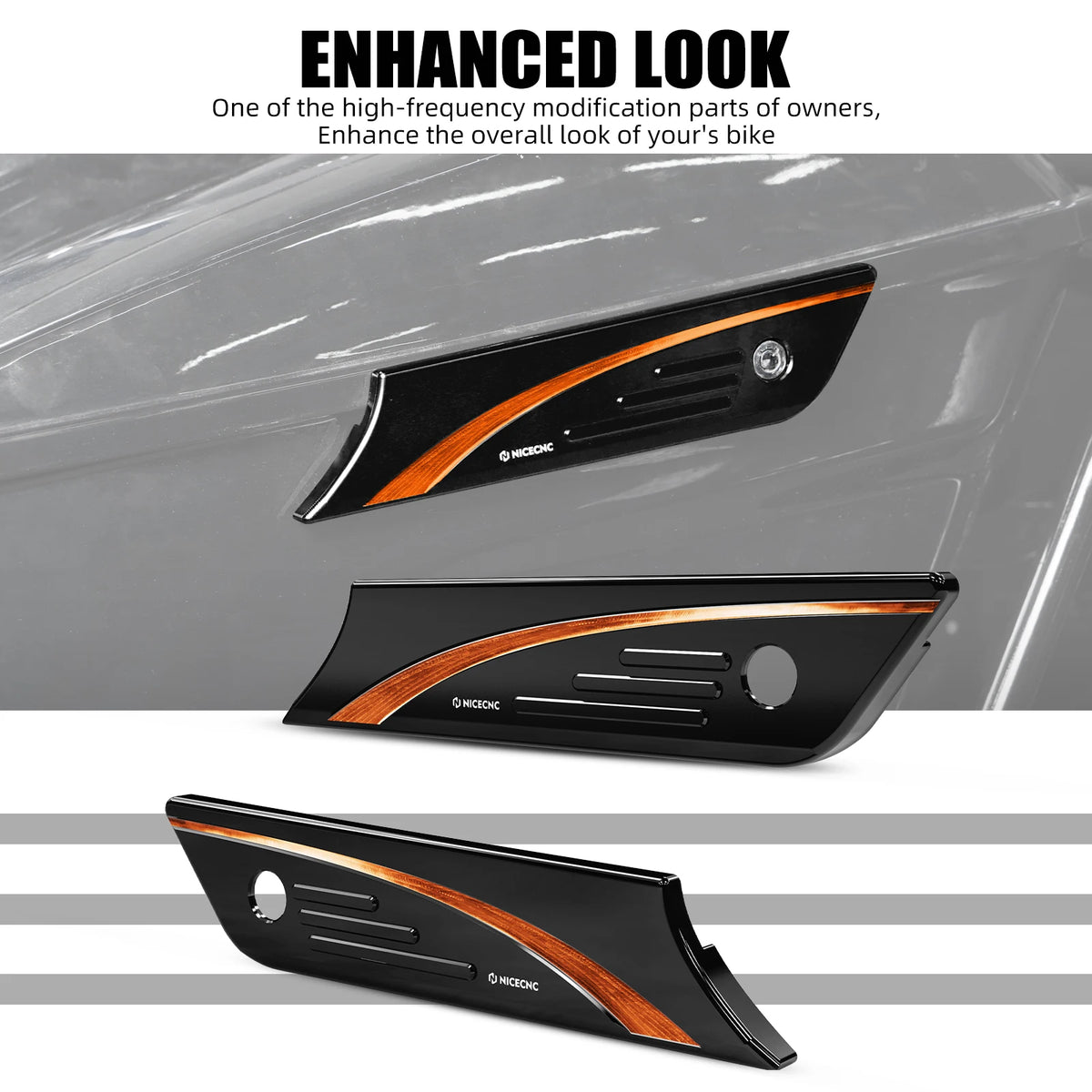 Caches de Serrures de Sacoches CNC pour Harley Street Glide, Road King, Road Glide – photo 3/9