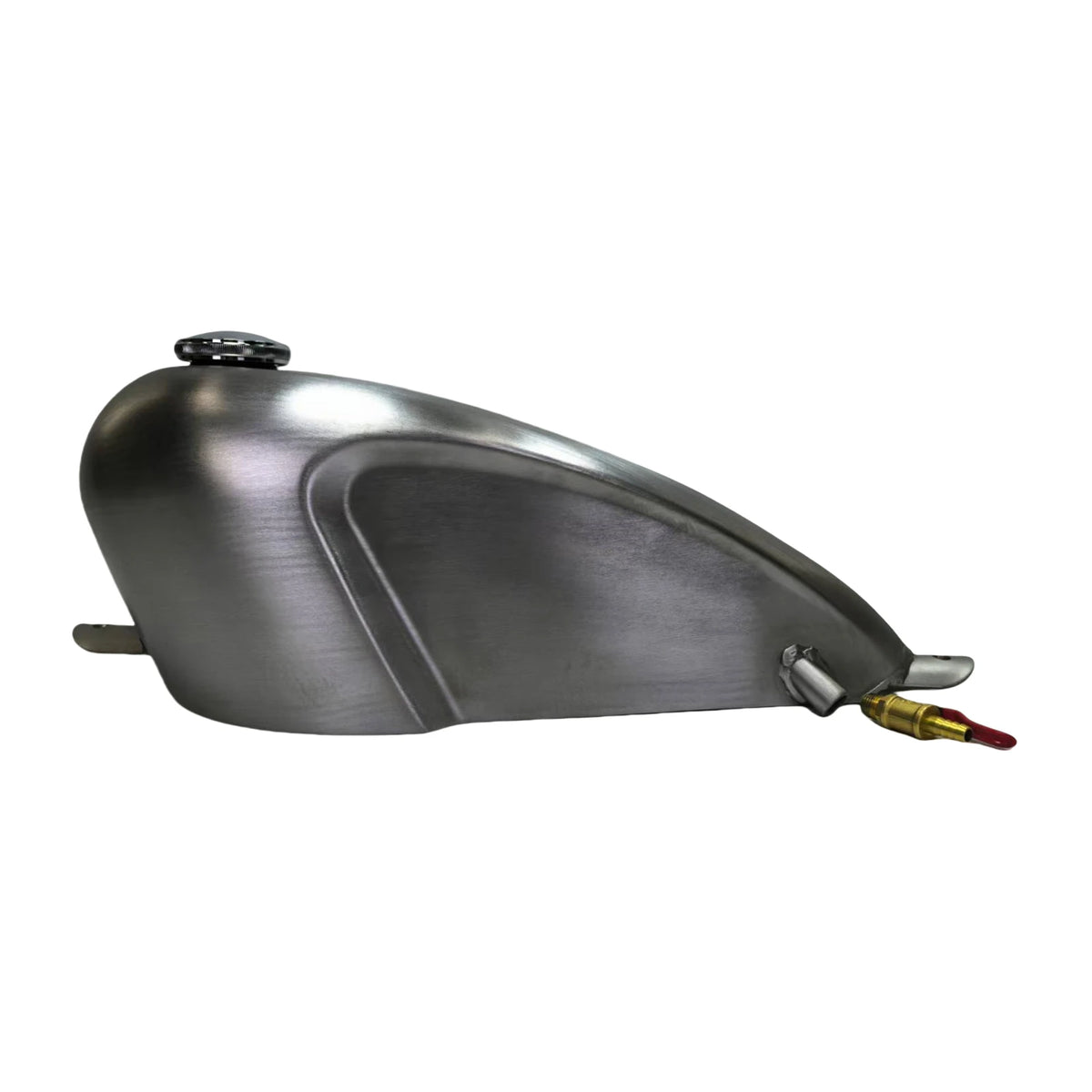 Réservoir d'essence brut argenté universel pour moto custom - vue 2