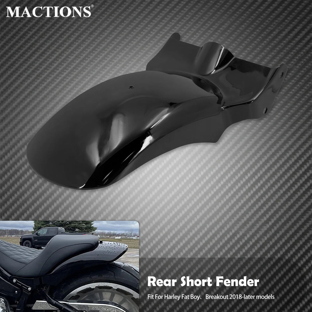 Garde-boue Arrière Court sans Feu - Harley-Davidson Softail Fat Boy, Breakout, FXDR 2018-2023 – photo 1/7