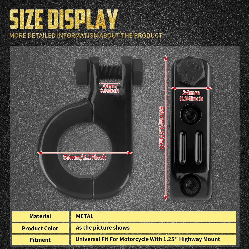 Colliers de fixation 32mm pour repose-pieds sur barre de protection - Harley Touring, Sportster XL et autres – photo 6/8