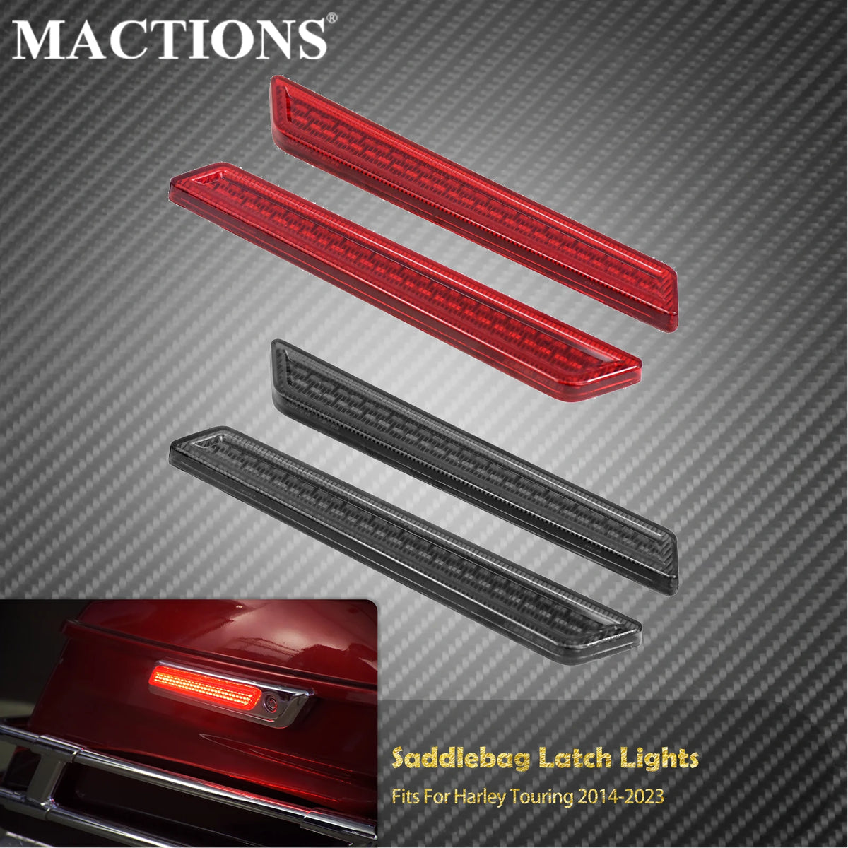 Feux LED de loquets de sacoche - Harley Touring Road King, Electra Street Glide, CVO Limited 2014-2023 – photo 1/8