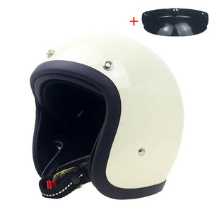 Casque jet vintage 3/4 ouvert - vue - vue 9