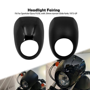 Carénage de Phare Style Cowl (Front Mask) pour Fourche 39mm - Harley-Davidson Sportster et Dyna Low Rider 1973 et plus récent – photo 1/8