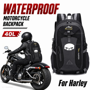 Sac à dos moto noir 40L style Harley-Davidson - vue 1