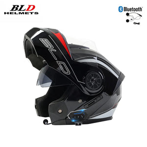 Casque moto modulable compatible Bluetooth, vue de trois quarts - vue 3