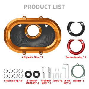 Filtre à air avec anneau décoratif rouge pour Harley-Davidson Sportster - vue 6
