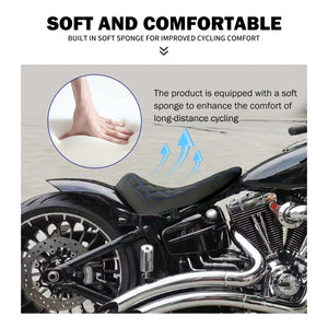 Selle solo conducteur profil bas façon cuir pour Harley-Davidson Softail - vue 5