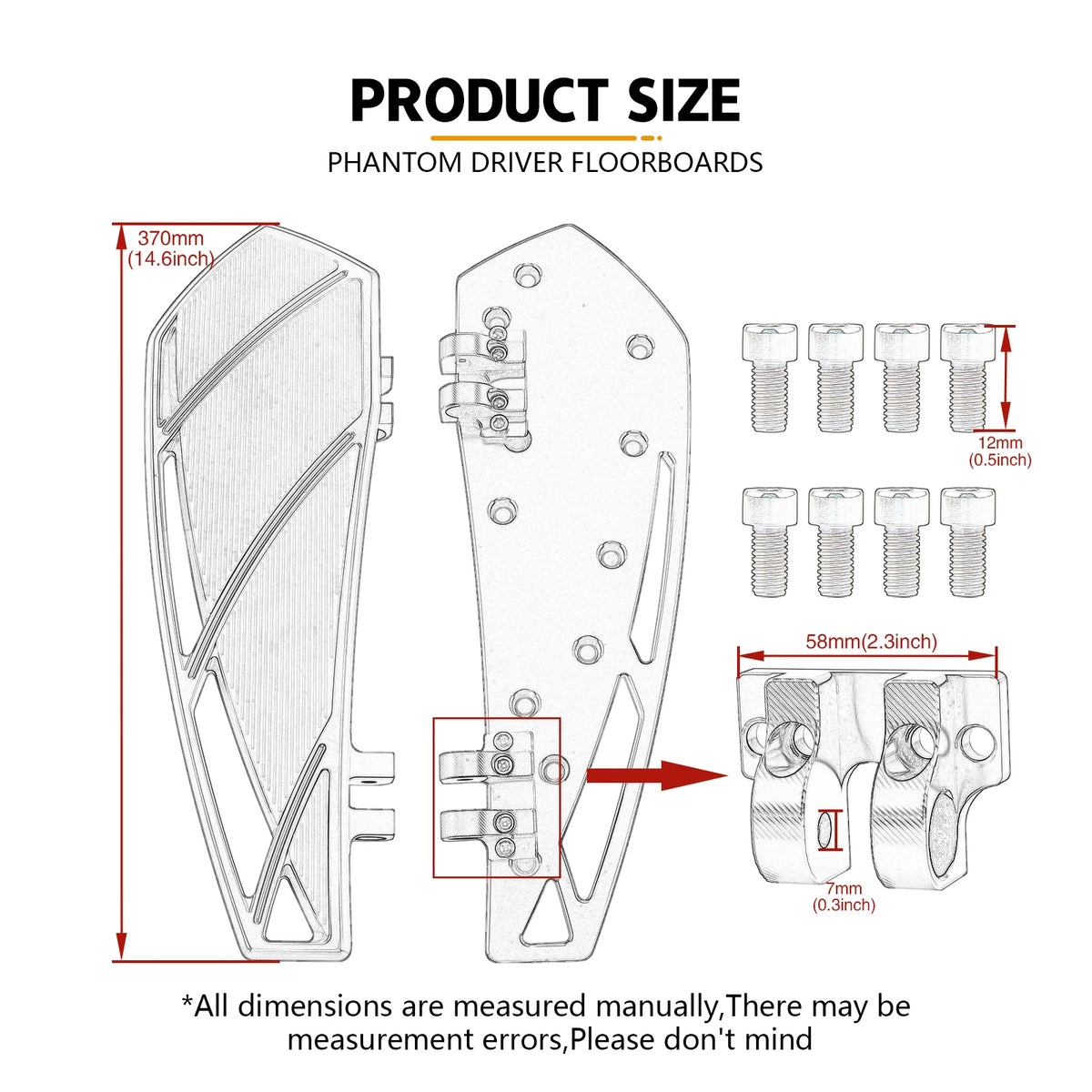 Kit repose-pieds, planchers, levier de sélecteur et pontets Phantom pour Harley-Davidson Touring et Softail – photo 6/8