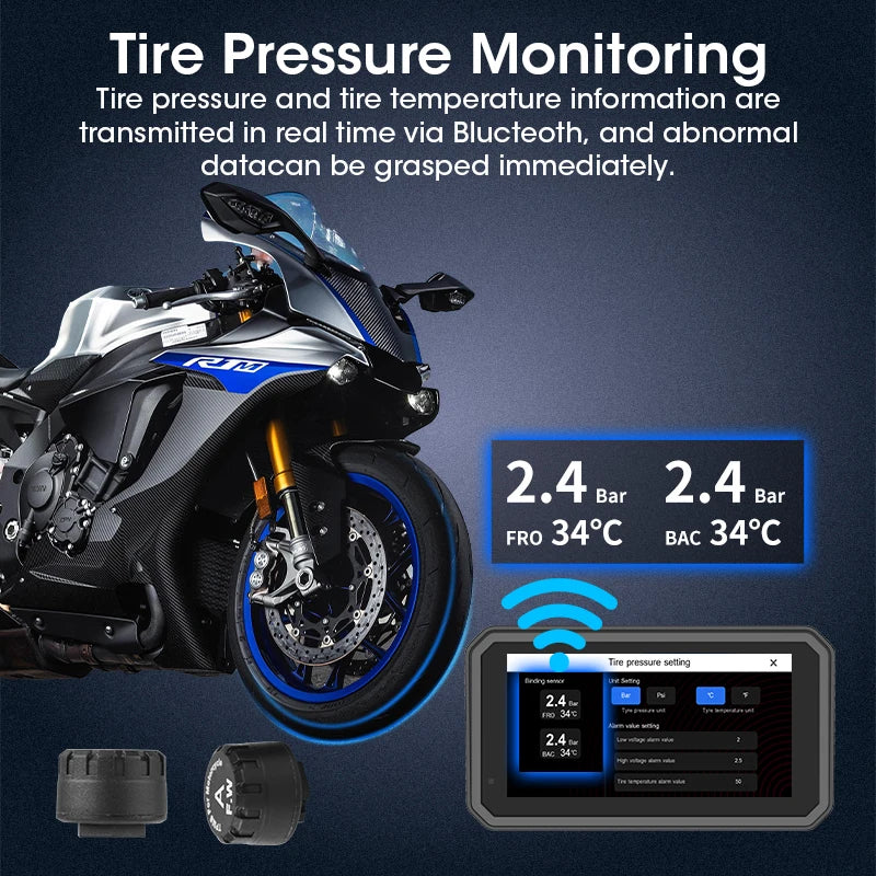 Écran GPS moto Jansite CarPlay & Android Auto 5/6,25 pouces avec DVR intégré – étanche IP67 - vue 6