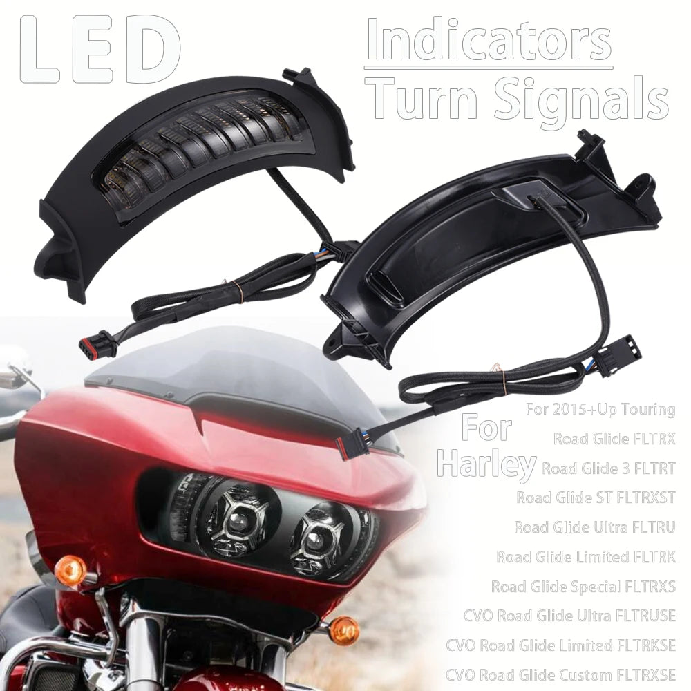 Clignotants LED avec feux de jour pour Harley Road Glide - vue 1