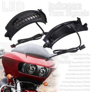 Clignotants LED avec feux de jour pour Harley Road Glide - vue 1