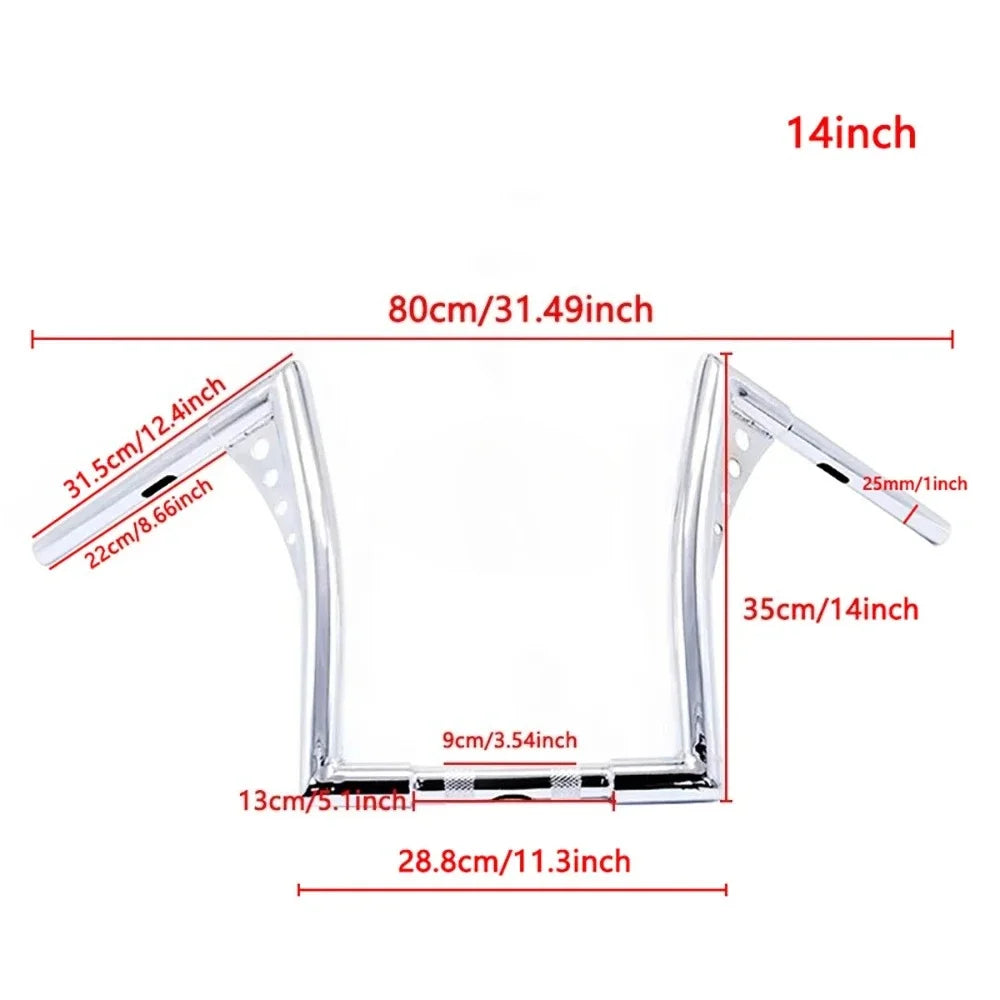 Guidon ape hanger Z-bar pour Harley Sportster Softail - vue 5