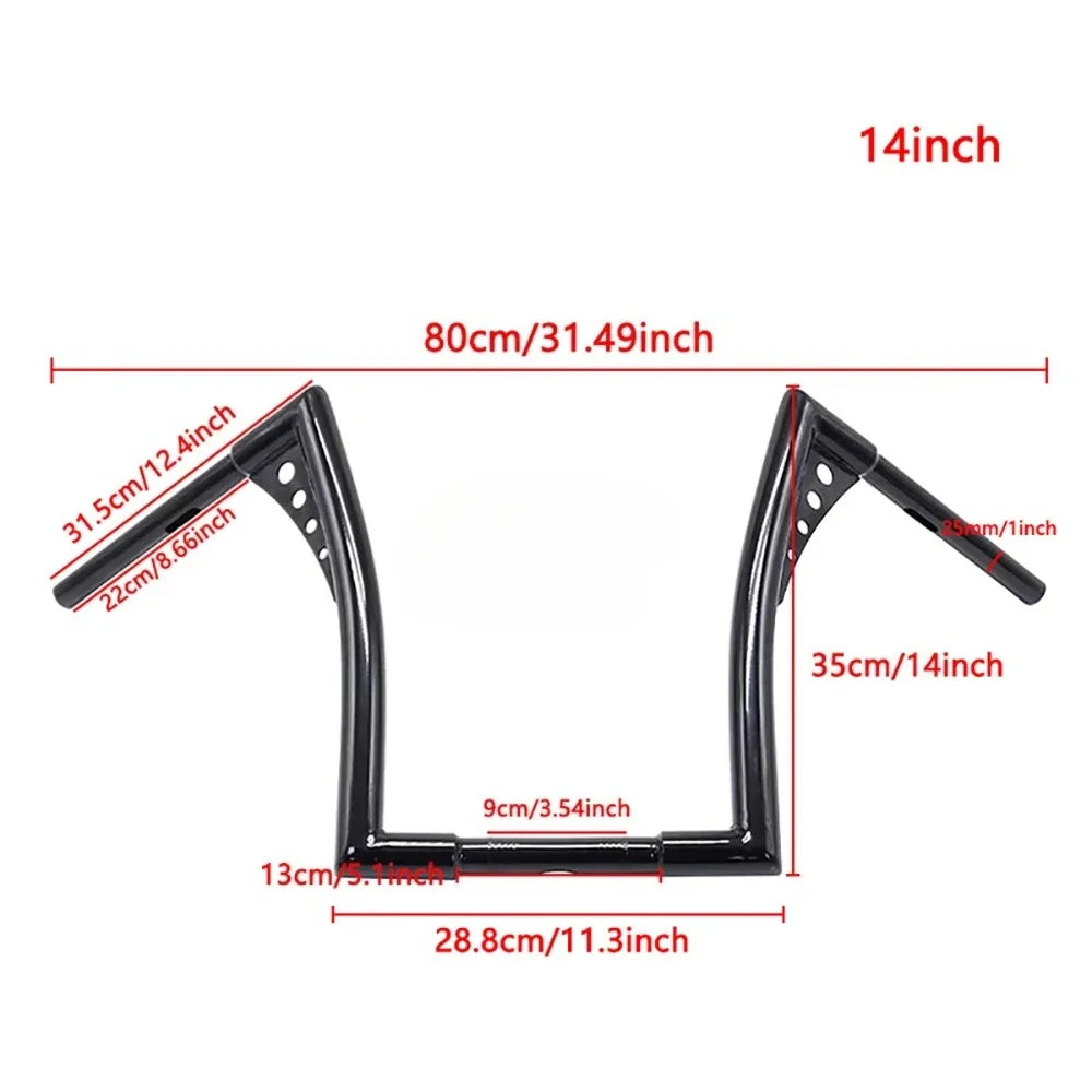 Guidon ape hanger Z-bar pour Harley Sportster Softail - vue 6