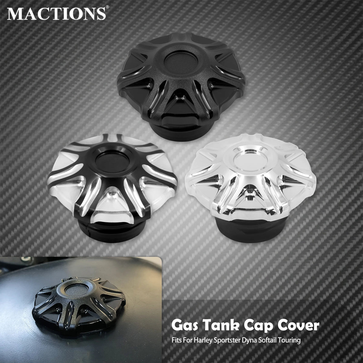 Bouchon de Réservoir Ventilé en Aluminium - Harley-Davidson Sportster, Dyna, Softail et Touring – photo 1/9
