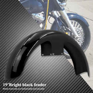 Garde-boue avant moto en acier noir pour Harley Touring - vue 10