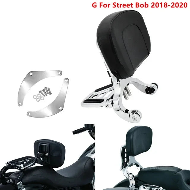 Dossier conducteur/passager réglable (sissy bar) noir/chrome pour Harley-Davidson Softail Breakout, Touring 2009-2017 – photo 19/27