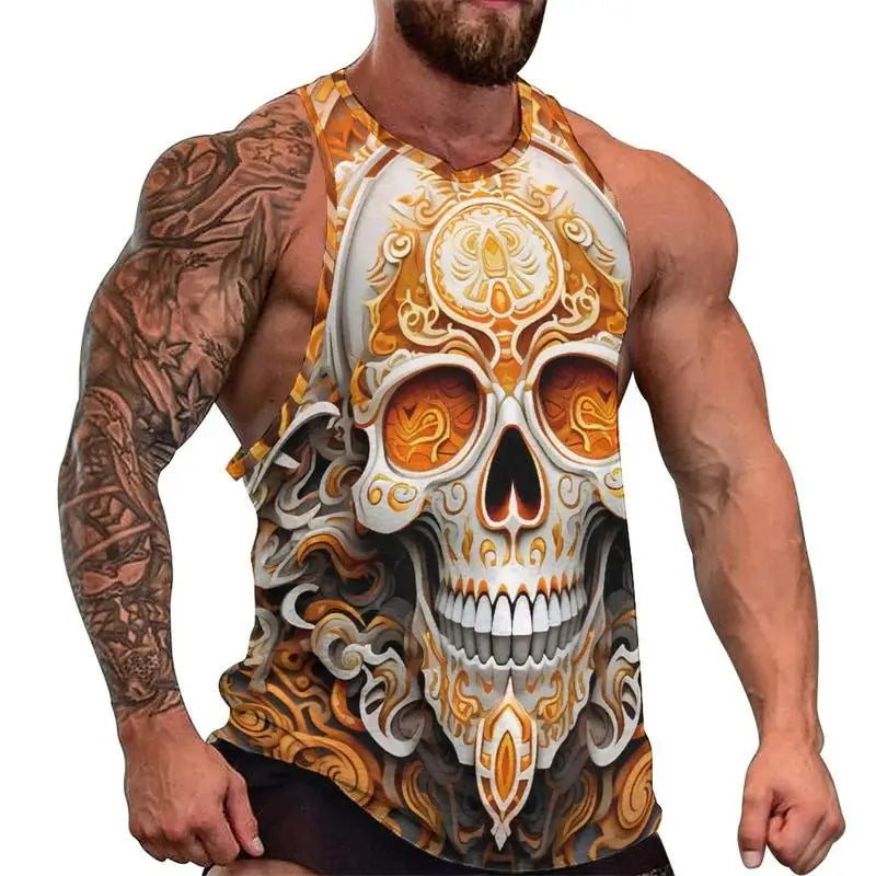 Débardeur crâne 3D oversize homme - vue 17