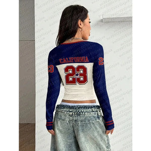 T-shirt Femme Manches Raglan Style Sport Vintage - vue 4