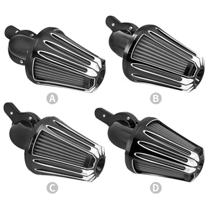 Filtre à air noir en aluminium usiné pour moto Harley-Davidson - vue 2