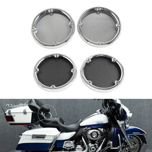 Cache-grilles de haut-parleurs arrière chromés pour Harley-Davidson Electra Glide et Ultra Limited 1996-2013 - vue 1