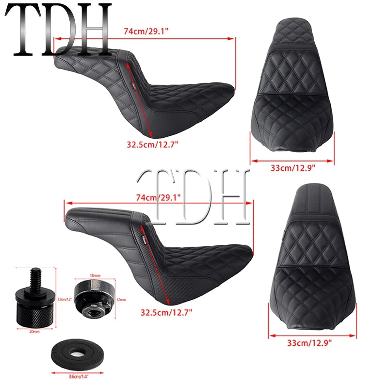 Selle biplace en cuir souple pour Harley-Davidson FLSB Sport Glide / Low Rider S (2018 et +)