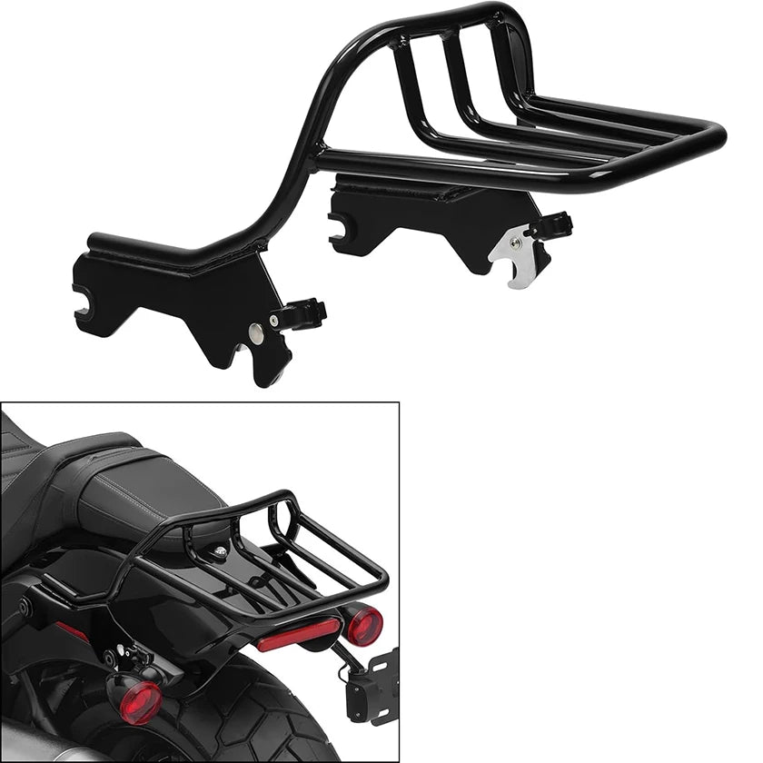Porte-bagages deux-places noir brillant pour Harley-Davidson Sport Glide et Low Rider FXLR - vue 3