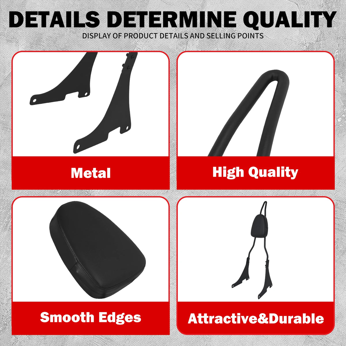 Dossier Passager (Sissy Bar) - Harley-Davidson Sportster XL 2004-2022 & Dyna 2006-2017 – photo 4/8