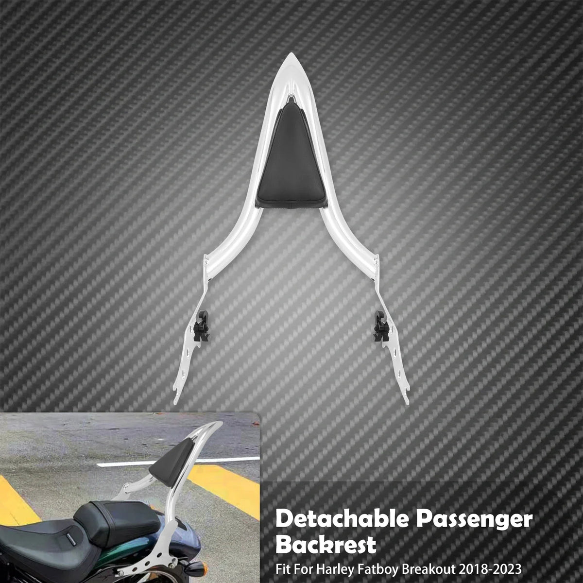 Dossier Passager Sissy Bar Détachable - Harley-Davidson Softail Fat Boy et Breakout 2018-2023 – photo 8/8