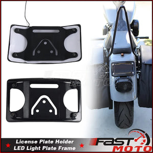 Support de relocalisation de plaque d'immatriculation courbé pour Harley Low Rider S/ST, Fat Boy, Softail - vue 1