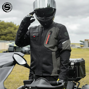 Blouson moto respirant avec doublure amovible chaude - vue 5