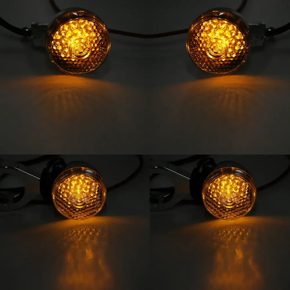 Clignotant LED chromé fourche 39 mm pour Harley Sportster / Dyna - vue 3