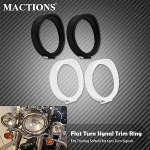 Anneaux de Finition Type Visière pour Clignotants Plats (2 pièces) - Harley-Davidson Touring, Softail FL, Road King – photo 1/8