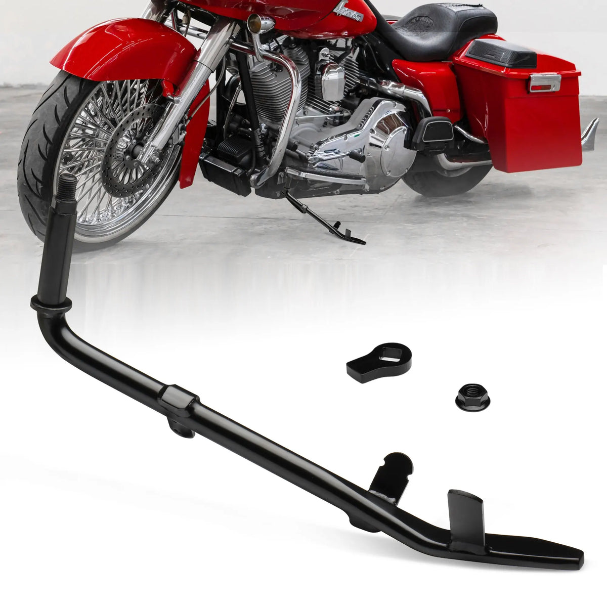 Béquille latérale 10 pouces pour Harley-Davidson Touring Road Glide, Road King, Electra Glide Ultra Classic 1984-2006 – photo 1/7