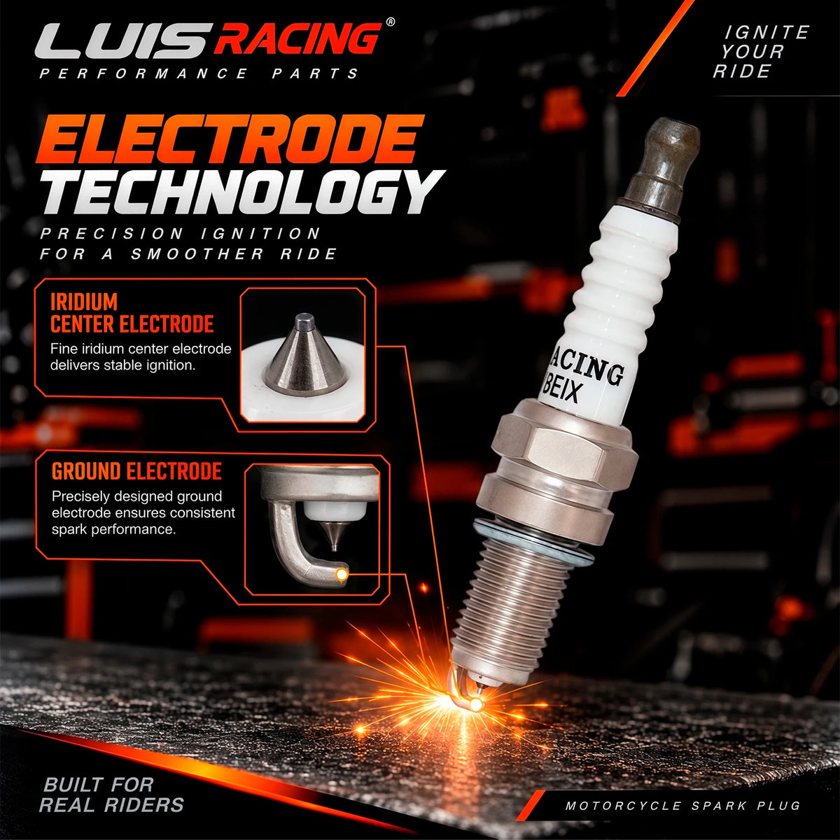 Bougie iridium DCPR8EIX pour Harley V-Rod - vue 5