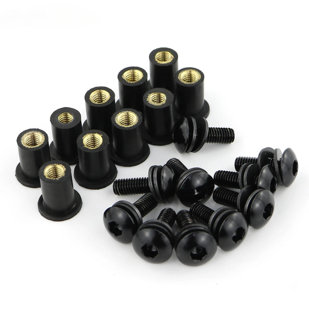 Kit d'écrous caoutchouc colorés pour fixation de pare-brise moto - vue 8