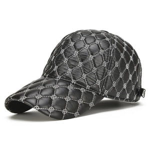 Casquette en cuir de mouton noir pour homme - vue 4