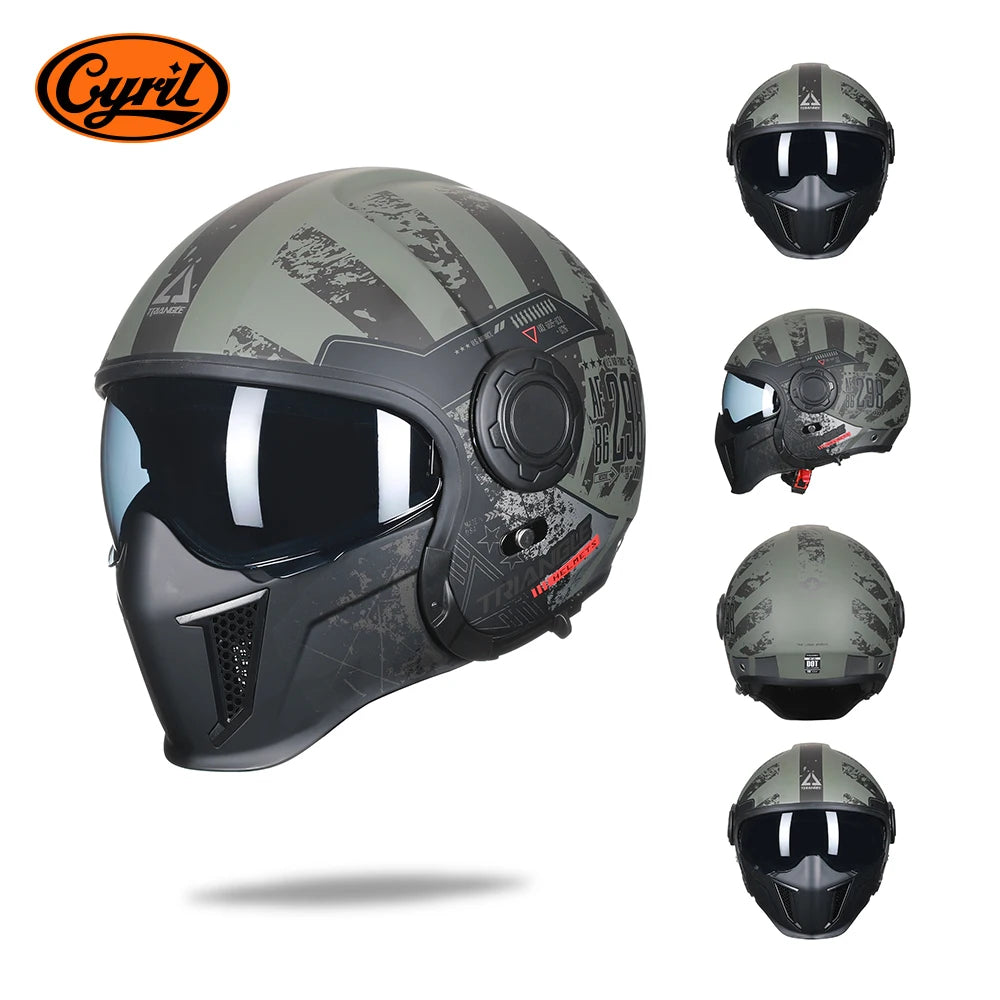Casque moto modulable noir double écran - vue - vue 14