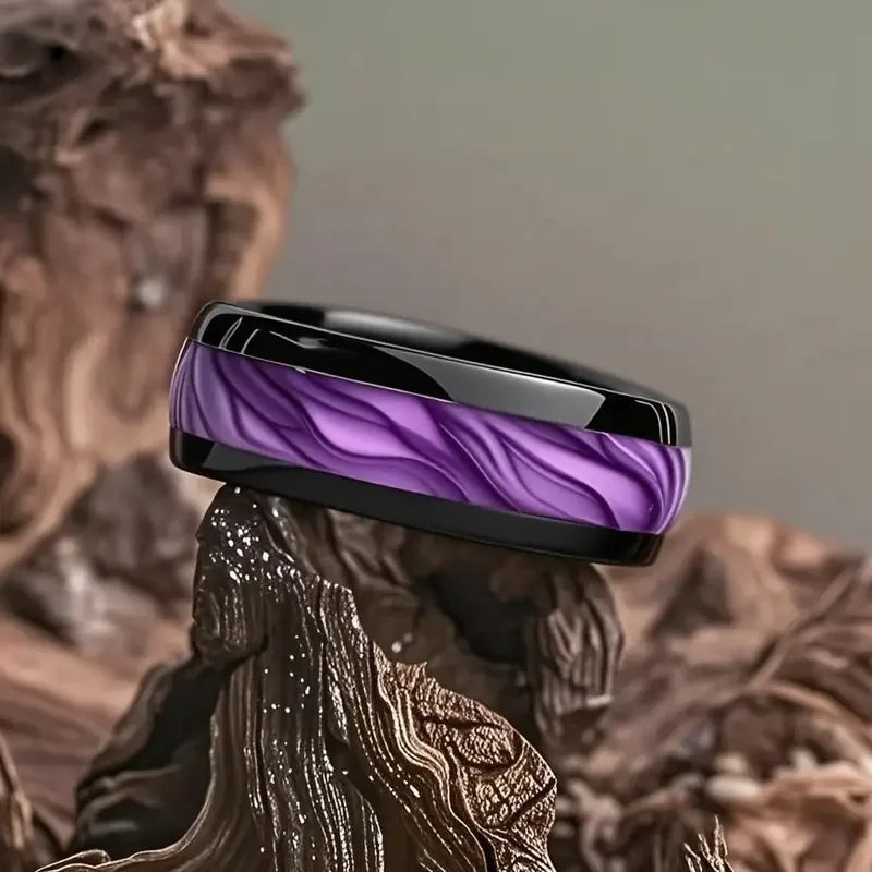Bague en acier inoxydable tête de mort et rose - vue 16