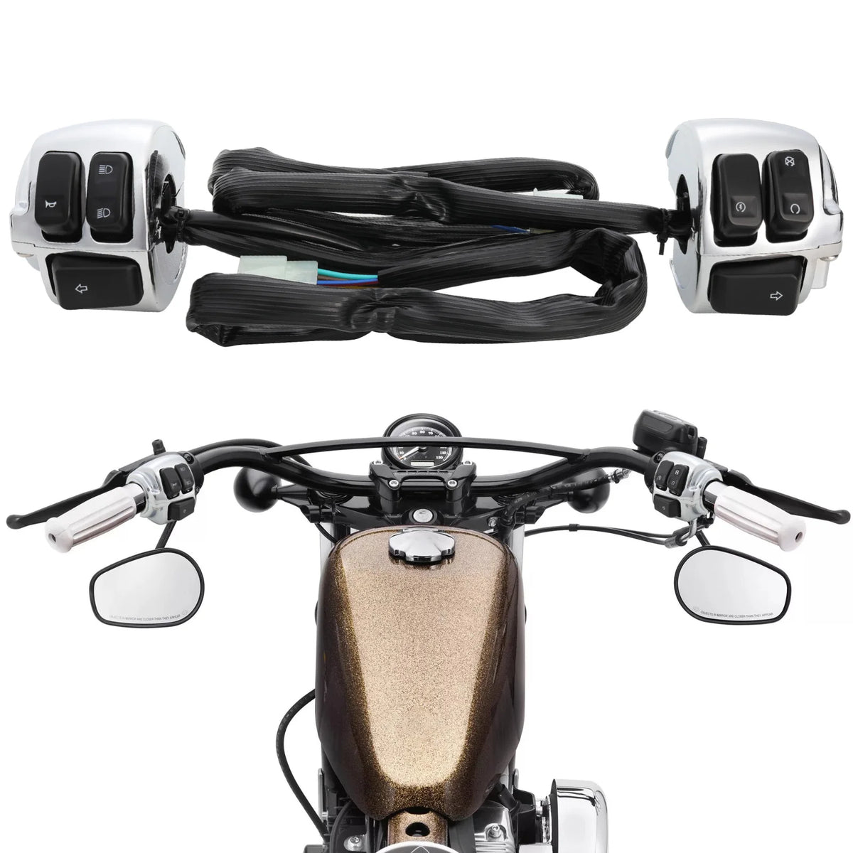 Faisceau de commutateurs de guidon 25 mm pour Harley Sportster, Dyna, V-Rod et Softail 1996-2012 – photo 4/7