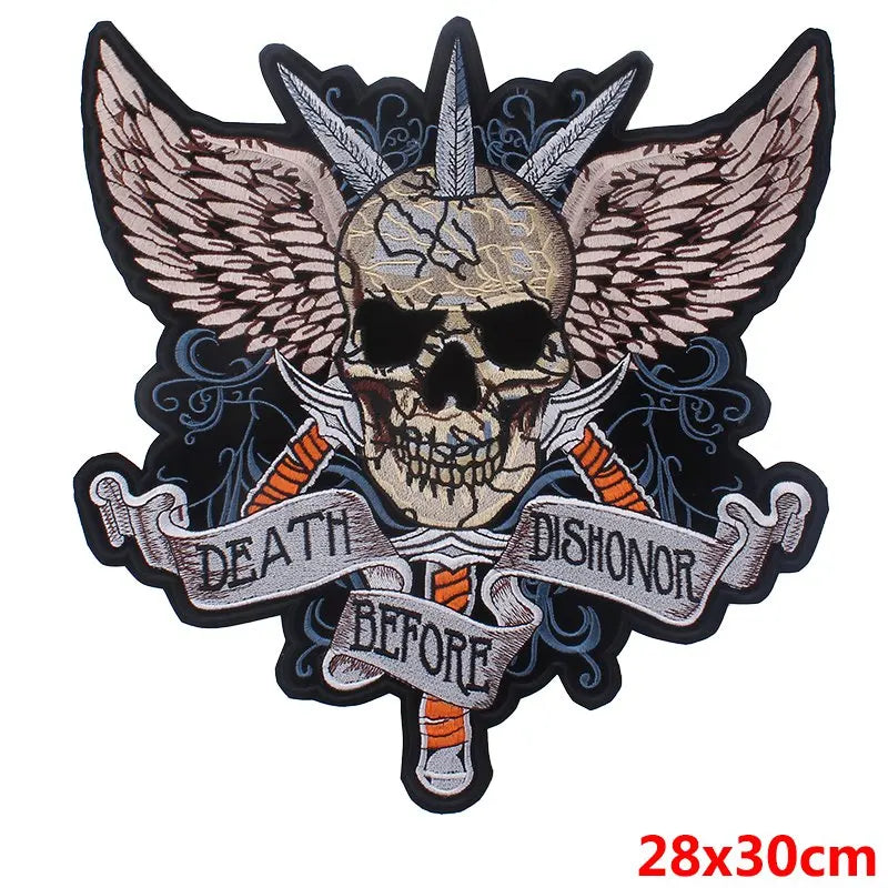 Écusson dorsal brodé biker punk crâne aigle - vue 11
