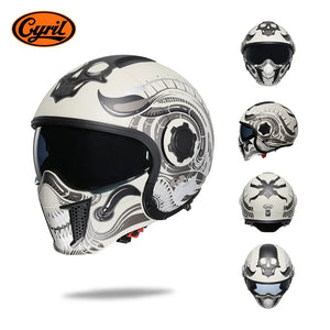 Casque moto modulable rétro, vue de trois quarts - vue 14