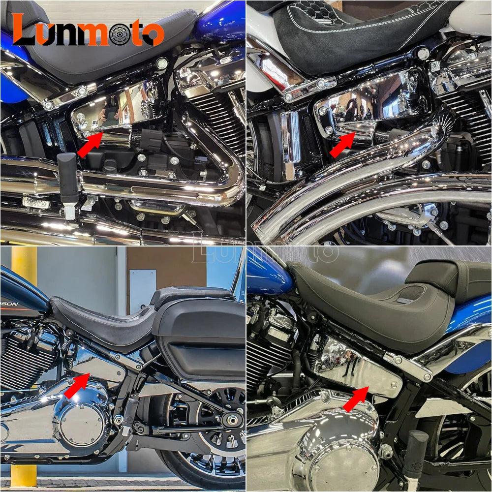 Caches de batterie chromés pour Harley Softail M8 - vue 2