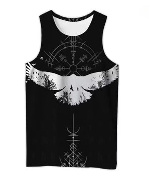Débardeur homme noir imprimé motif viking - vue 9