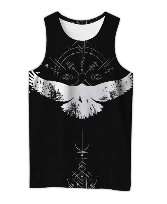 Débardeur homme noir imprimé motif viking - vue 9