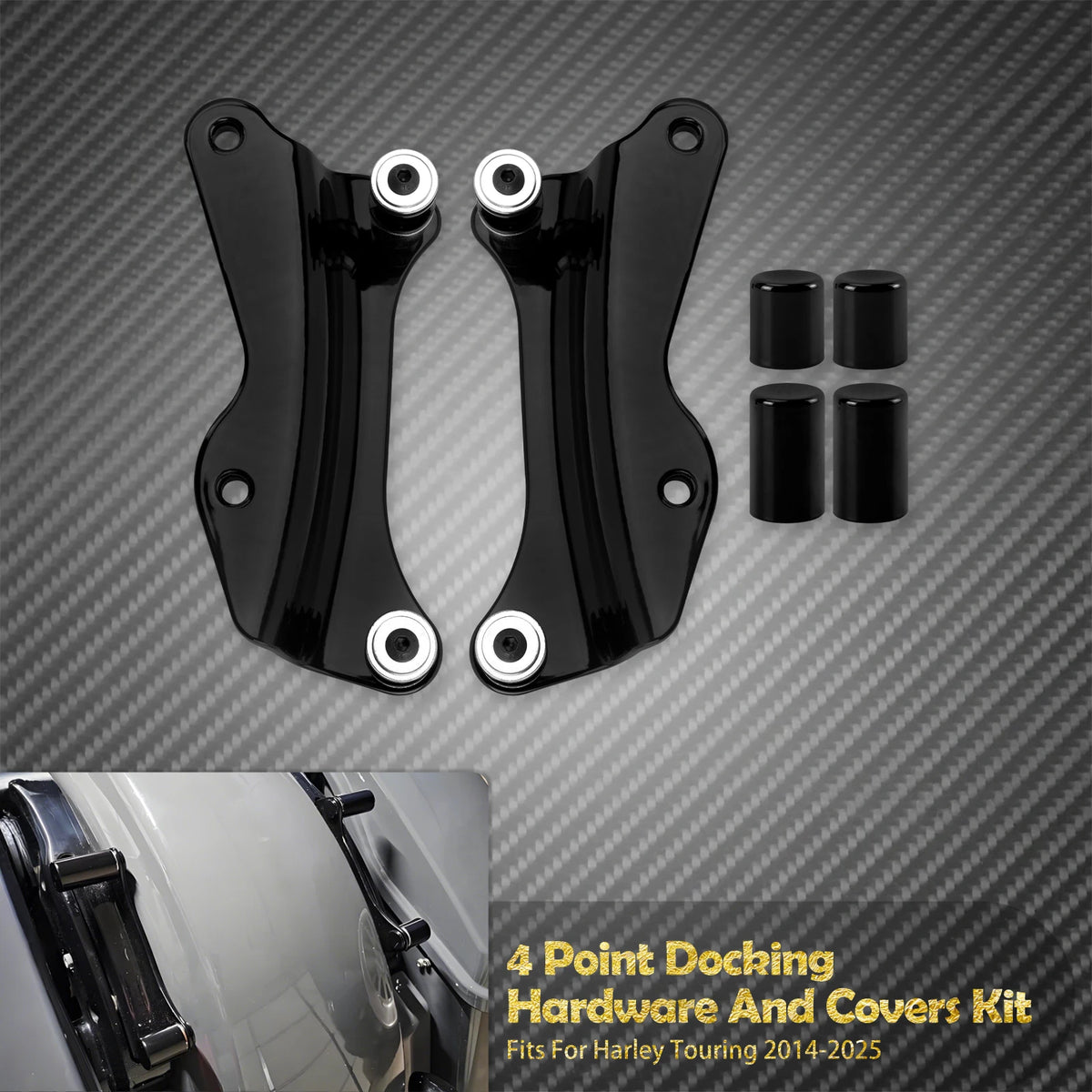 Kit de Fixation 4 Points (Docking Hardware) pour Porte-Bagages - Harley-Davidson Touring 2014-2025 – photo 10/10