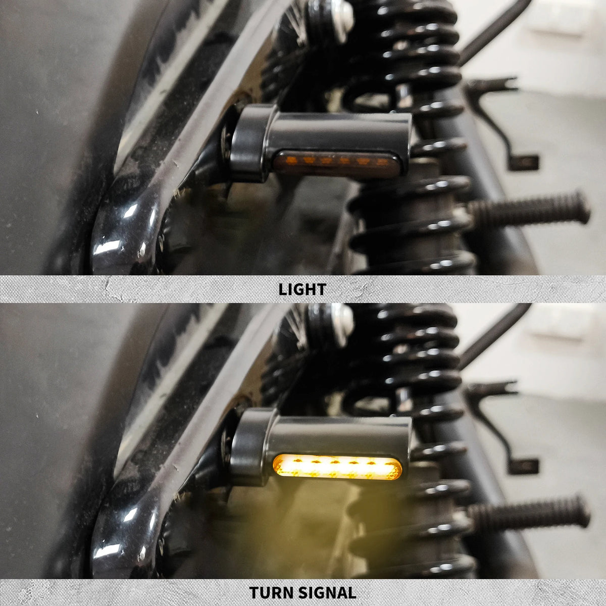 Clignotants arrière LED mini homologués (E Mark) pour Harley-Davidson Sportster XL 883, 1200, Touring, Softail – photo 4/8