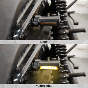 Clignotants arrière LED mini homologués (E Mark) pour Harley-Davidson Sportster XL 883, 1200, Touring, Softail – photo 4/8